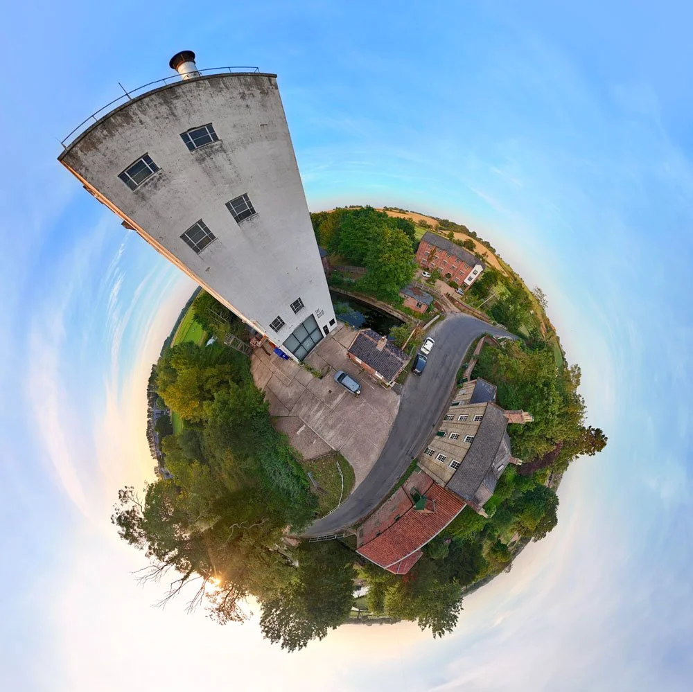 The vertical scale of the silo from above